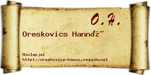 Oreskovics Hannó névjegykártya